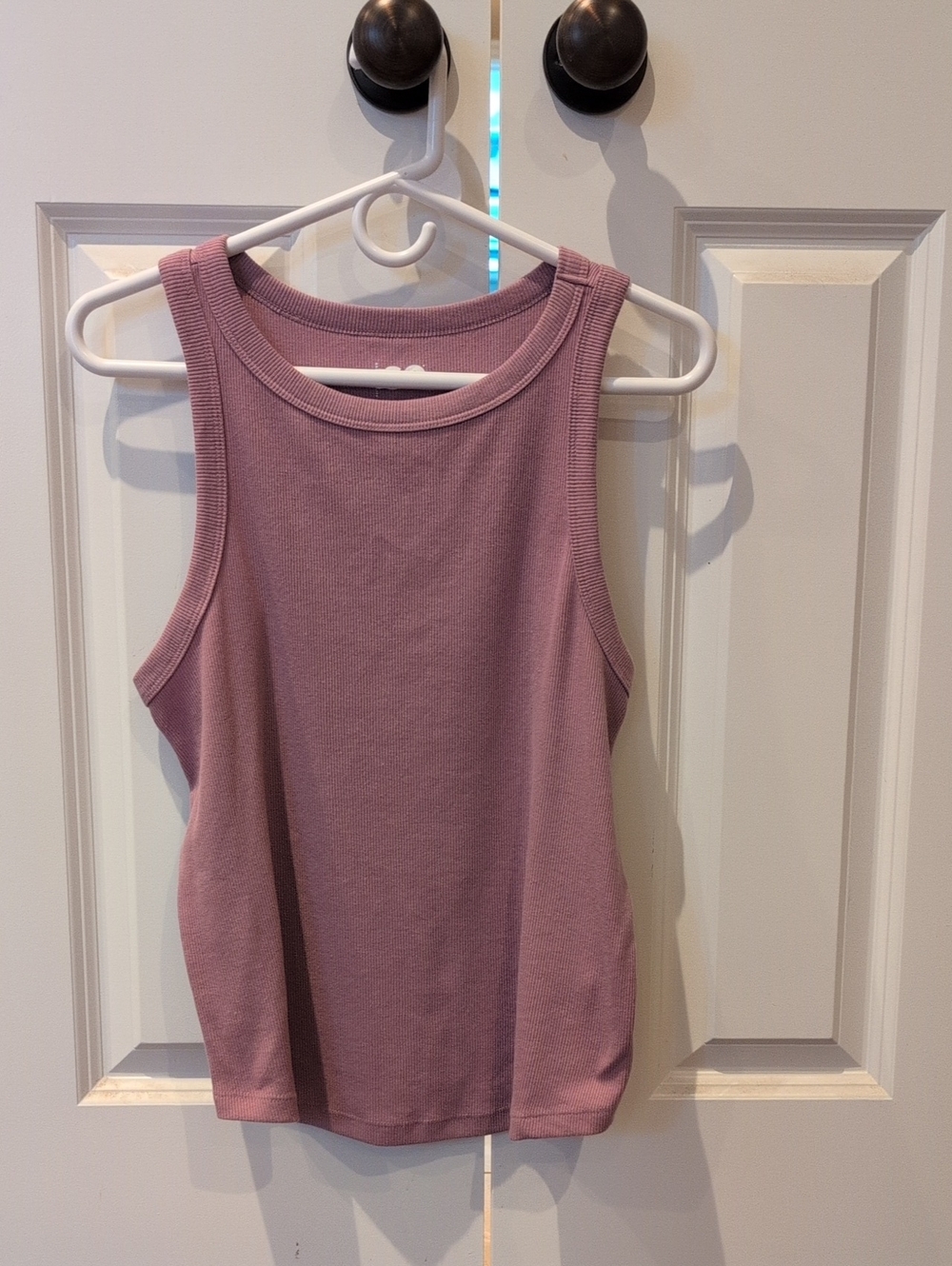 SO Ribbed Tank Top in Dusty Mauve